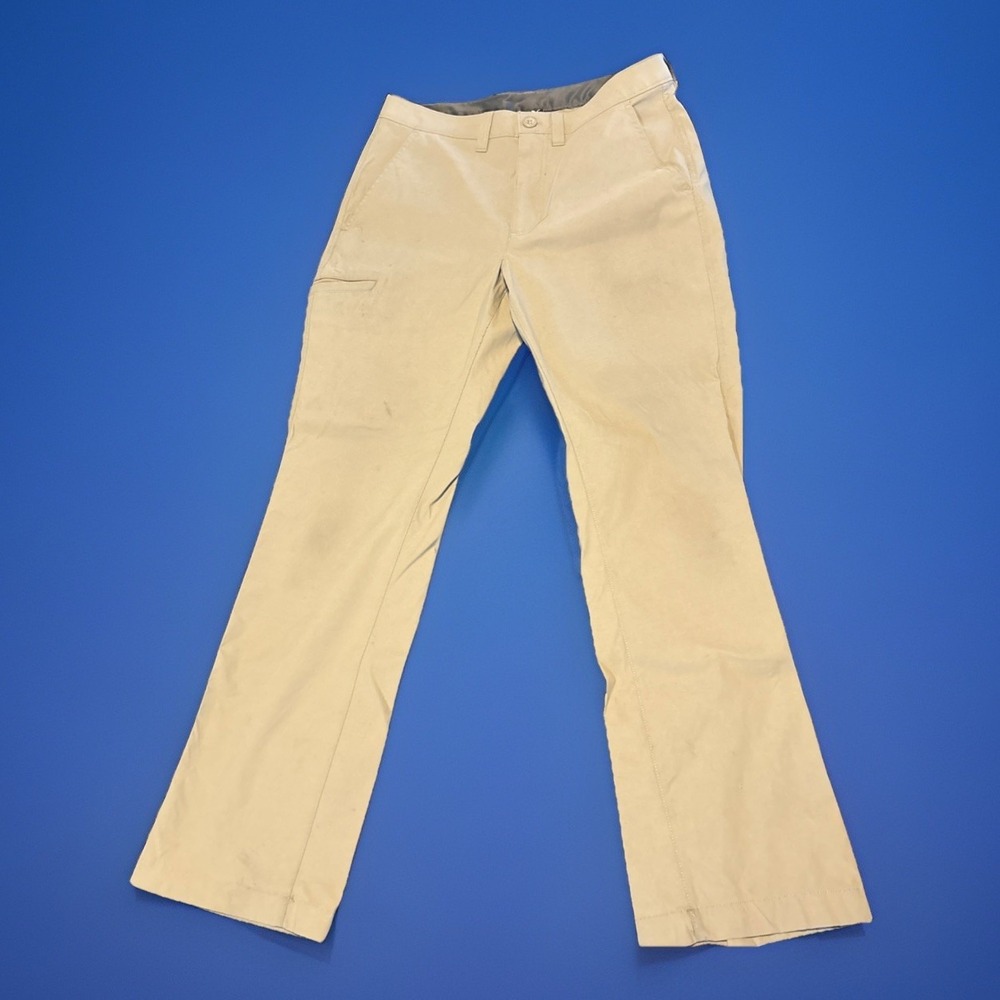 Men's Eddie Bauer Tan Hiking Pants 30x30 5 Pocket (some Small Stains)